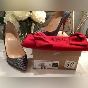 Christian Louboutin Pigalle Follies Python Armure 100 High Heels Pumps EU 39